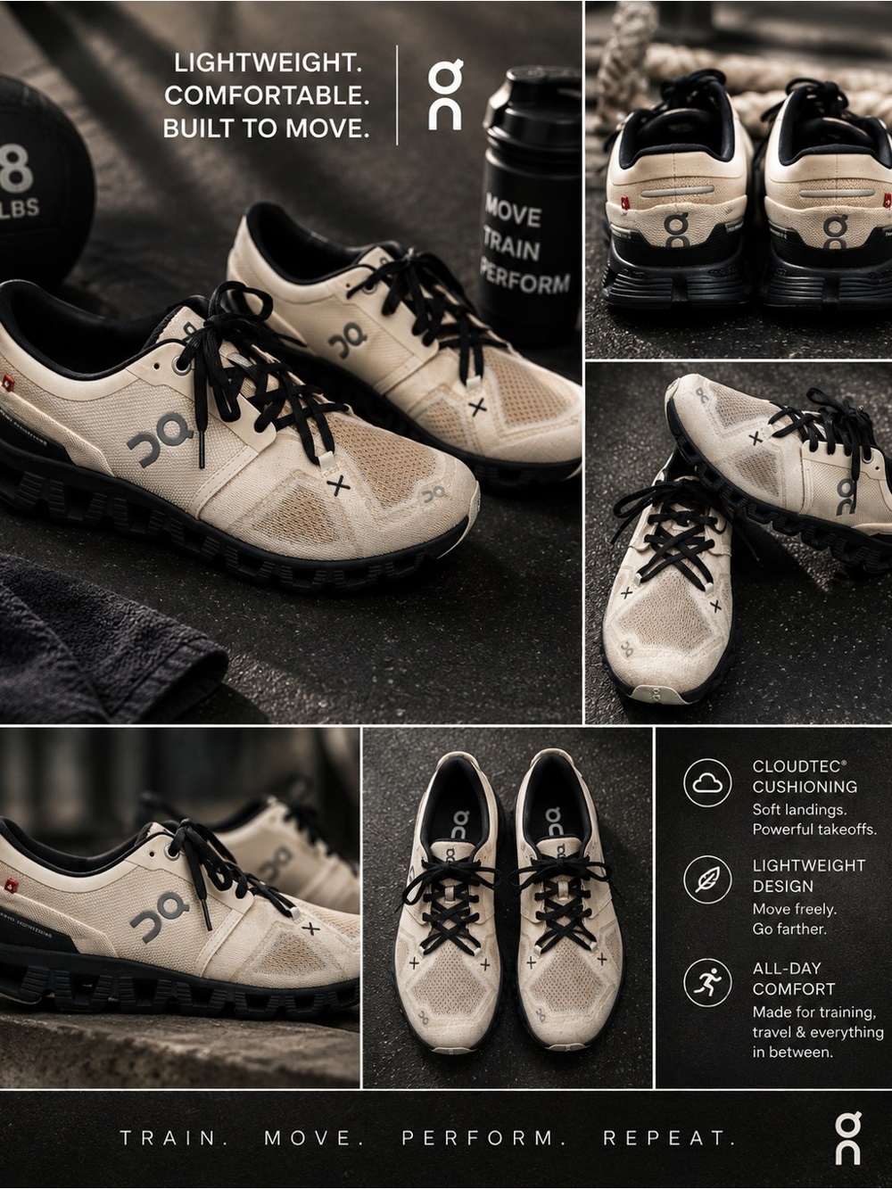 On Cloudswift X3 Running Shoes – Cream/Black | Women’s 8.5